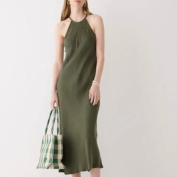 j crew midi slip dress Collection Slip Dress In Italian Bi-stretch Wool Blend For Women